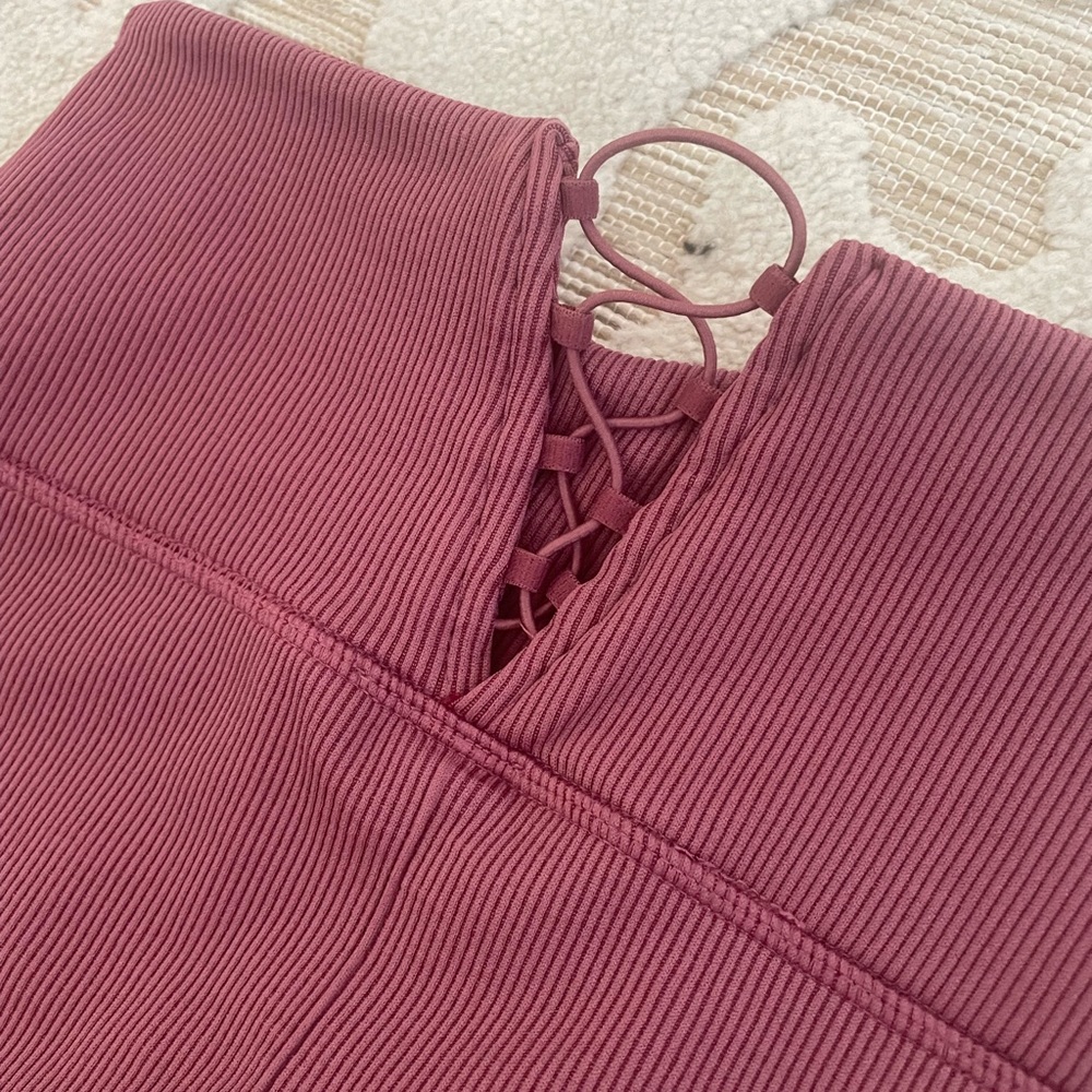 Fabletics Maroon Workout Set Small - image 4